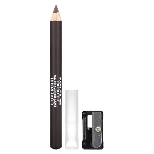 COVERGIRL - Easy Breezy Brow Fill + Define Brow Pencil, Sharpener Included, Long-Lasting, Deeply Pigmented, Blendable Formula, 100% Cruelty-Free